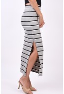 Fusta Noisy May Nmbecca Ank Hw Black Stripes Gray/White